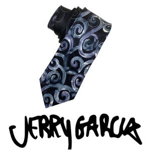Jerry Garcia "Snail Garden" Tie Necktie 100% Silk Collection Fifty Eight Black